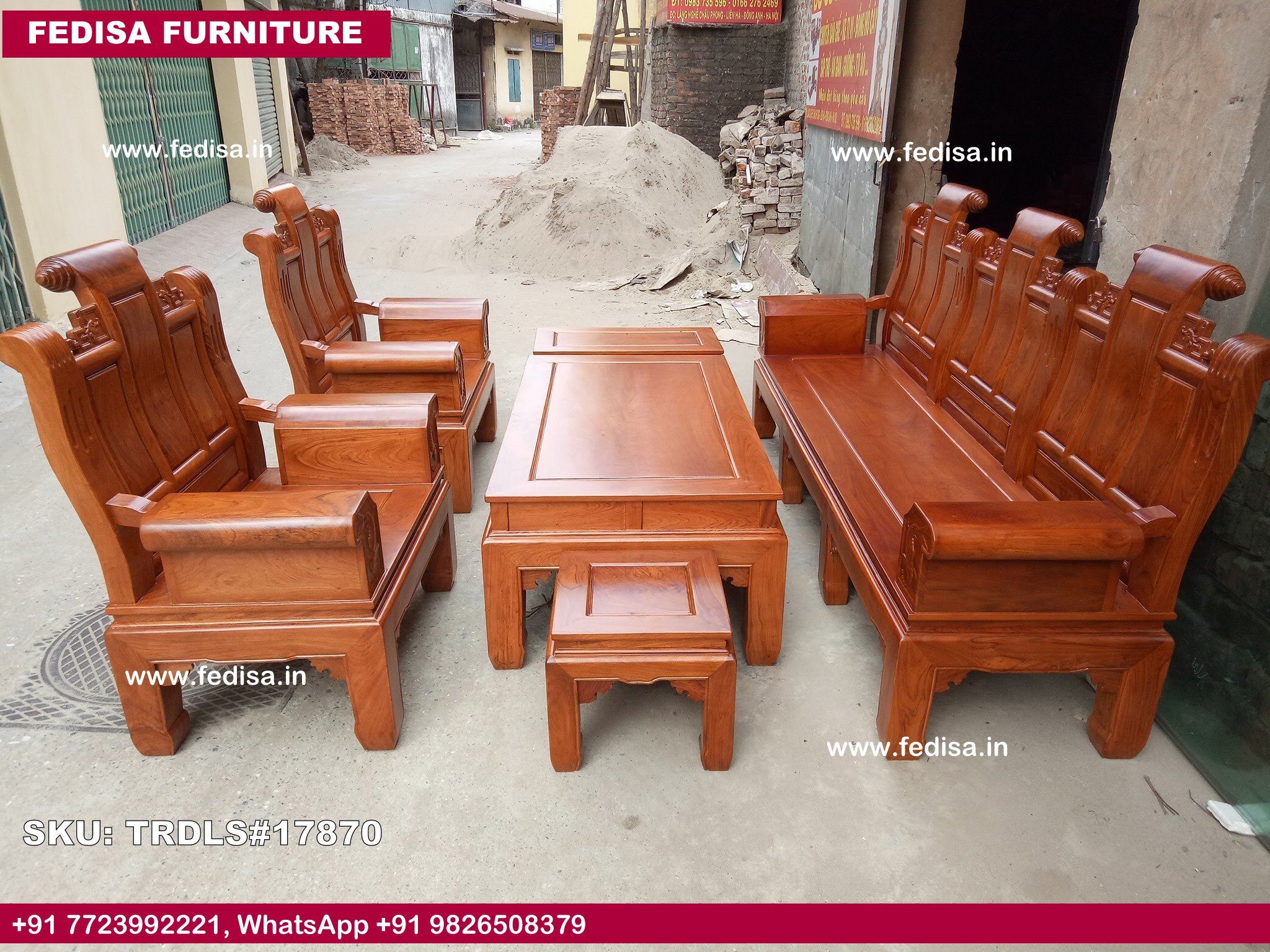 Traditional Teak Wood Sofa Set-0841