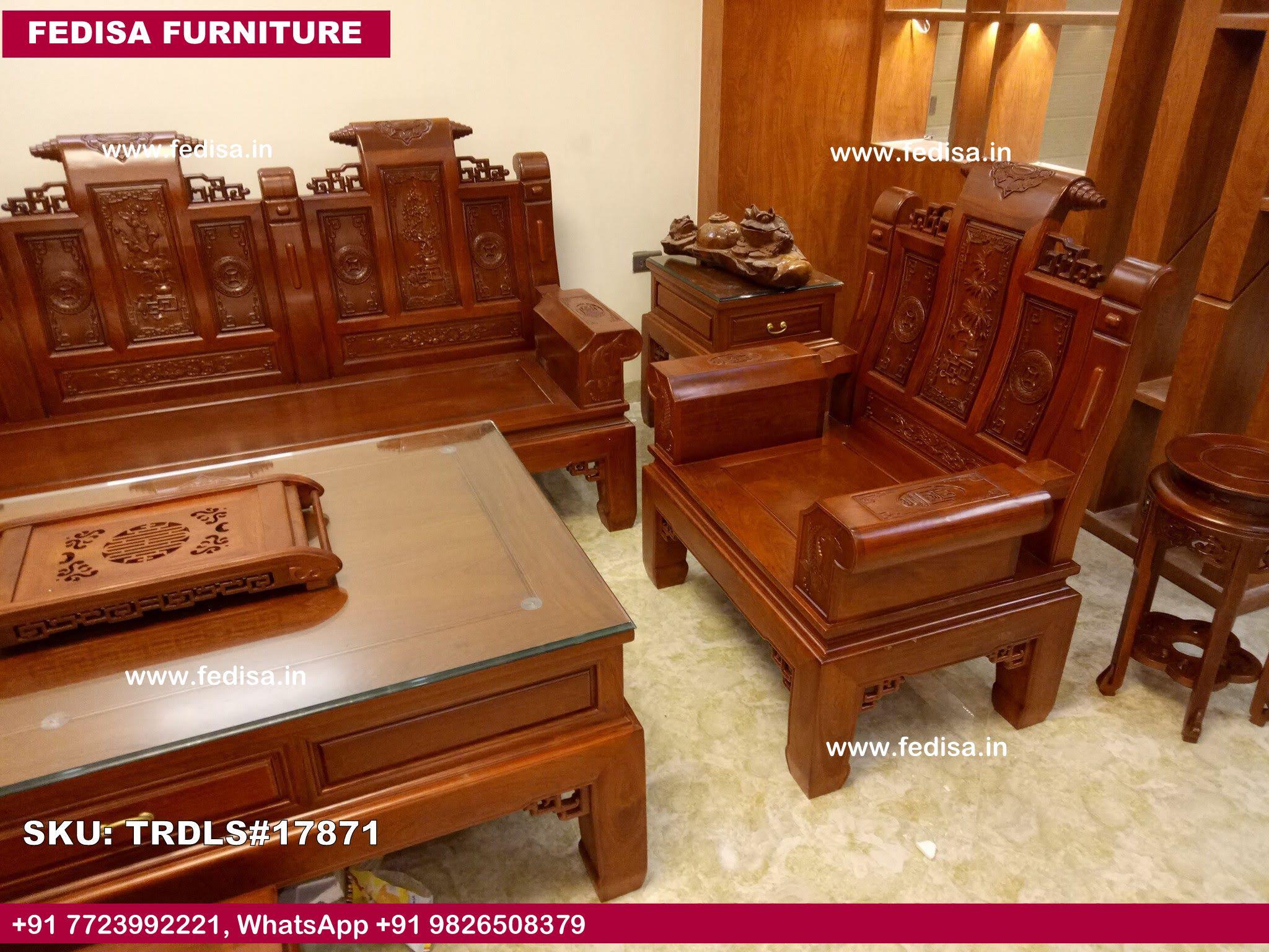 Traditional Teak Wood Sofa Set-0842