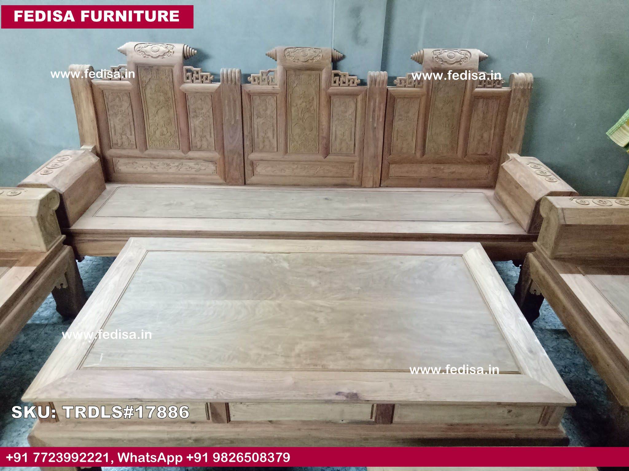 Traditional Teak Wood Sofa Set-0858