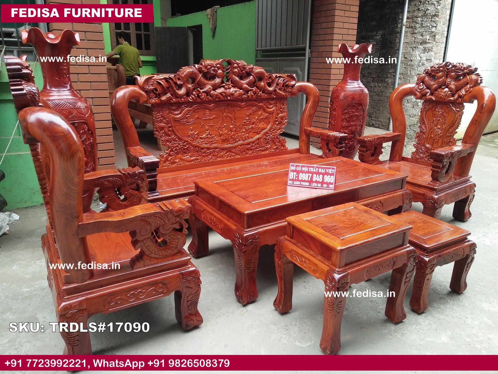 Traditional Teak Wood Sofa Set-0874