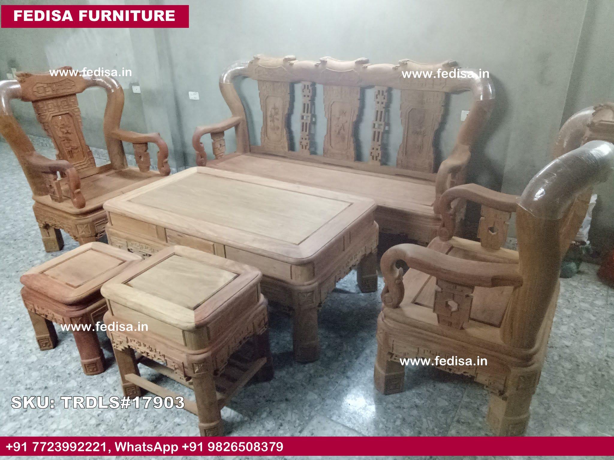 Traditional Teak Wood Sofa Set-0878