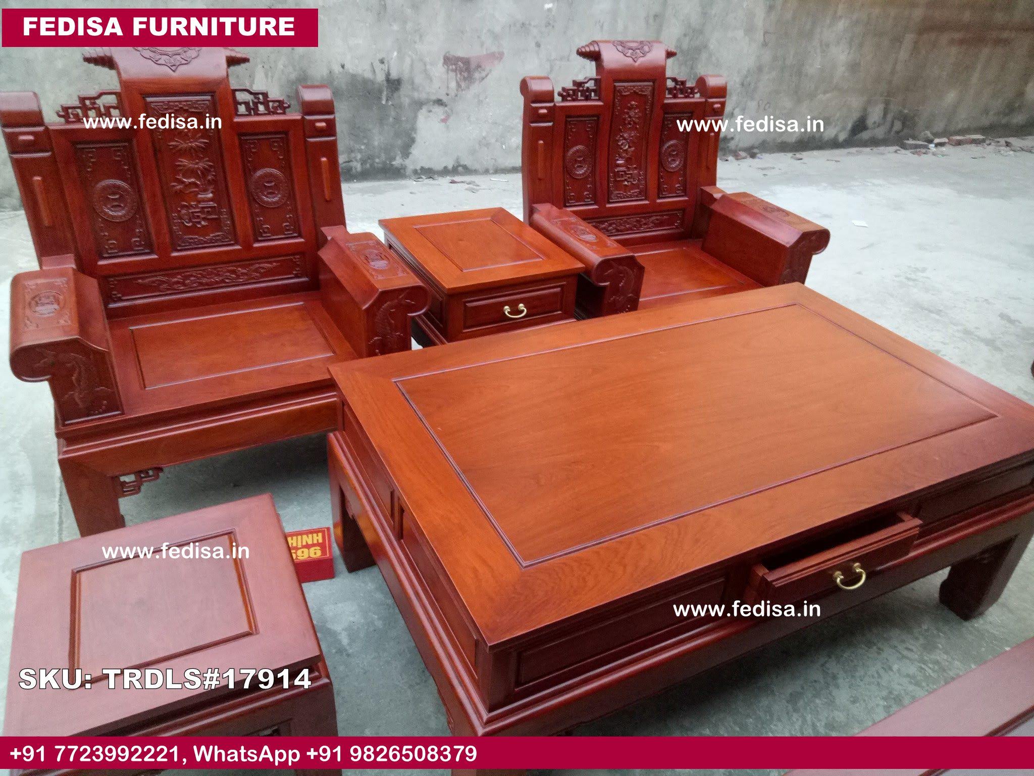 Traditional Teak Wood Sofa Set-0890