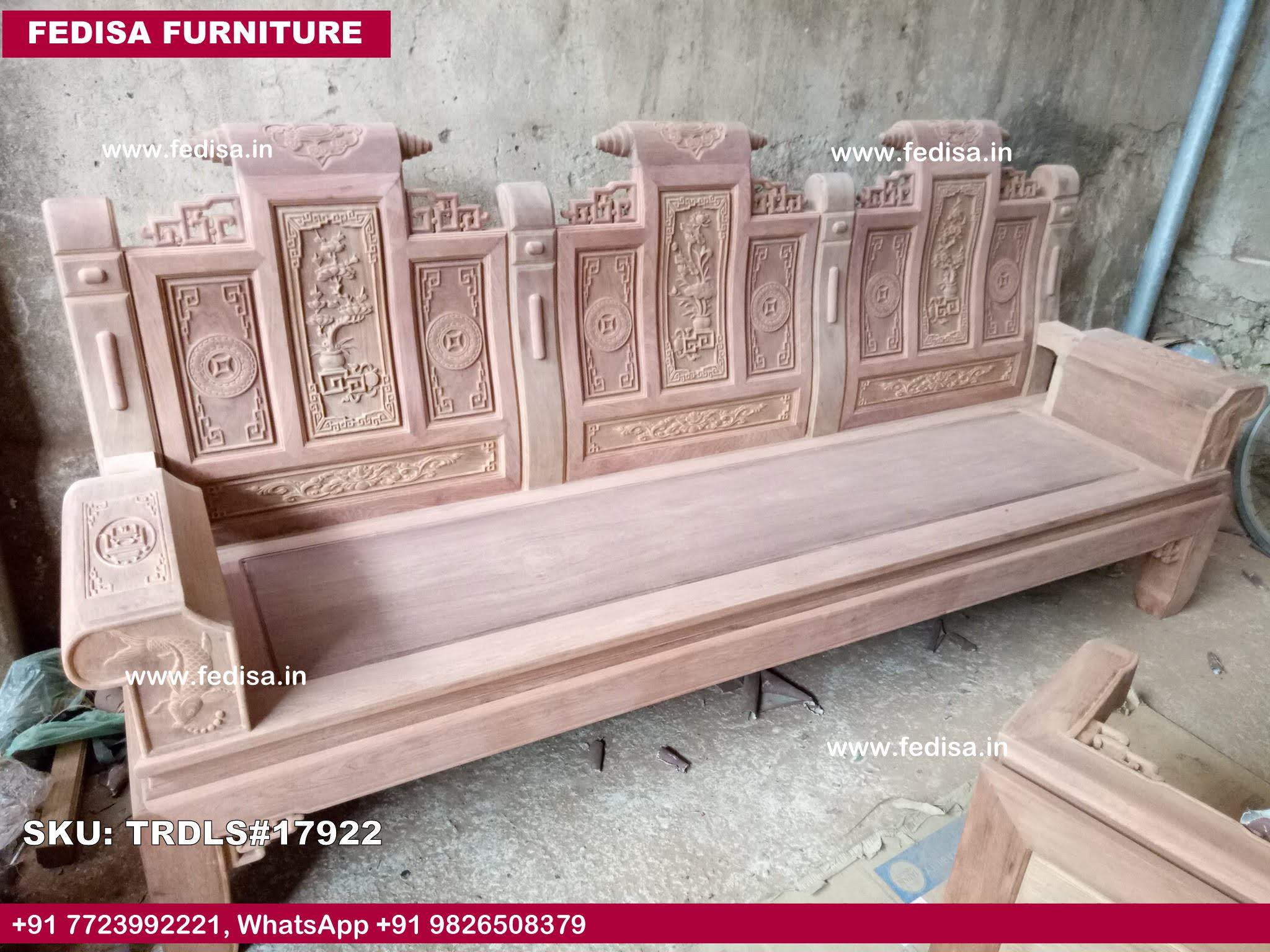 Traditional Teak Wood Sofa Set-0899