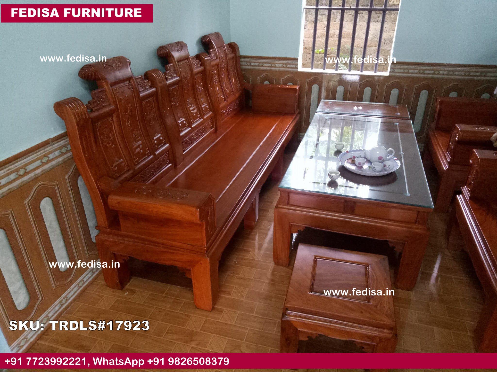 Traditional Teak Wood Sofa Set-0900