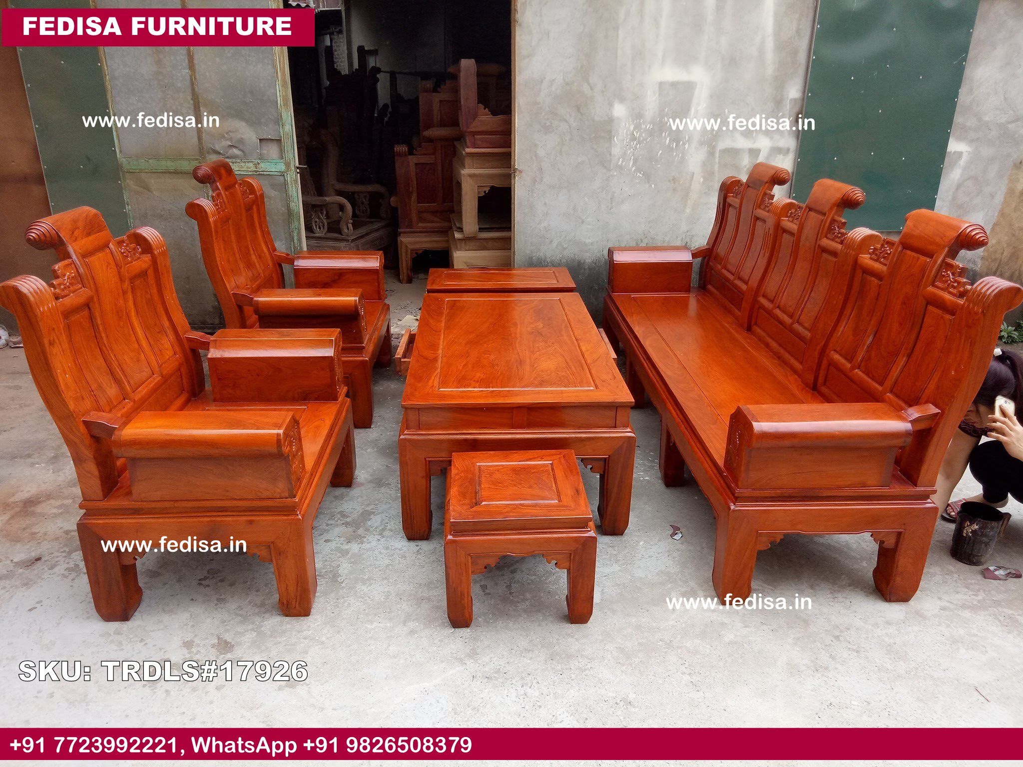 Traditional Teak Wood Sofa Set-0903