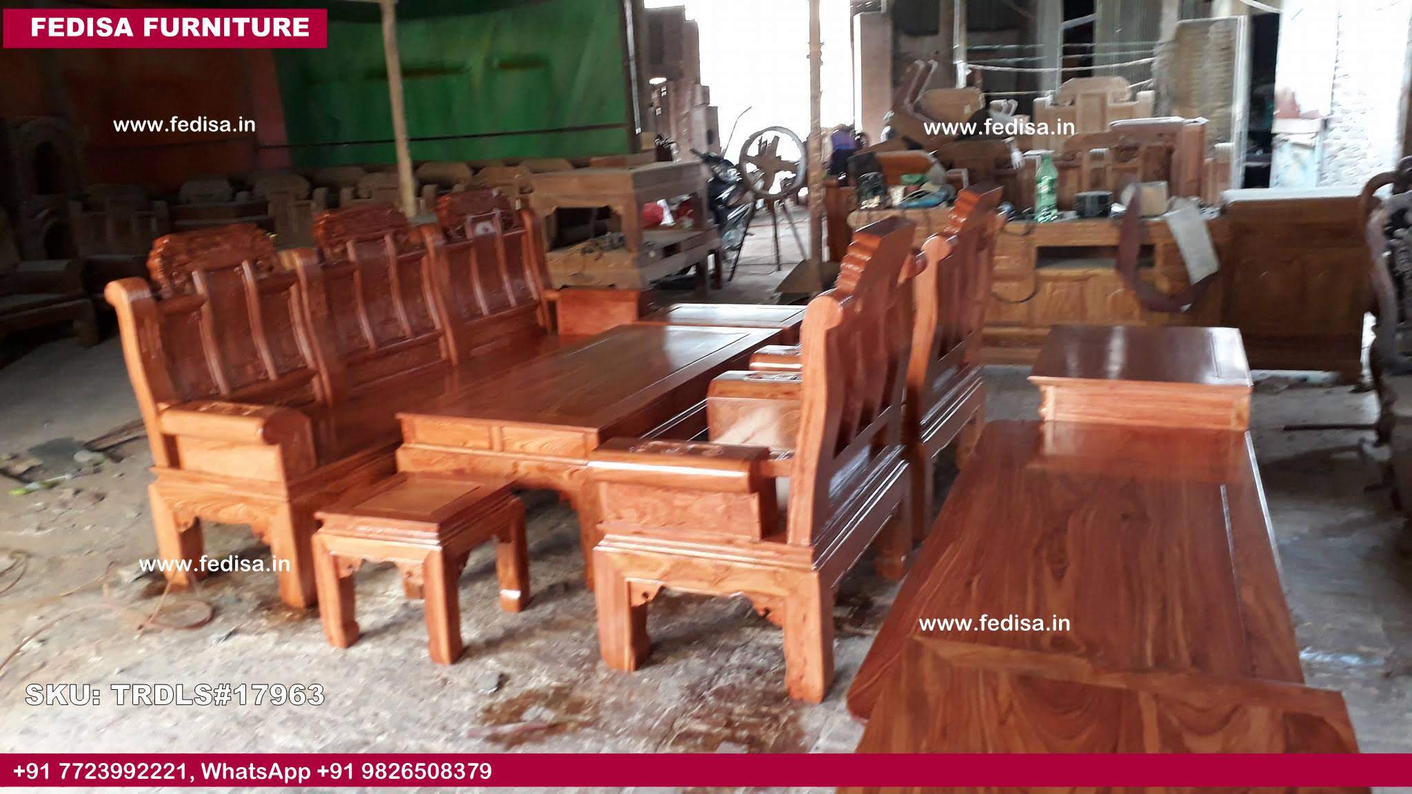 Traditional Teak Wood Sofa Set-0944