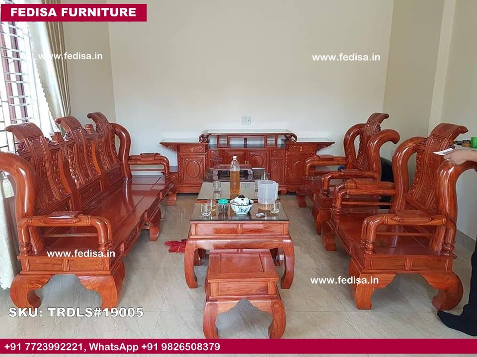 Traditional Teak Wood Sofa Set-0989
