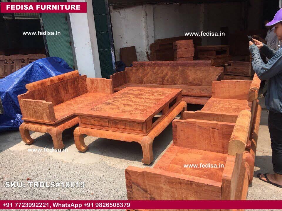 Traditional Teak Wood Sofa Set-1018