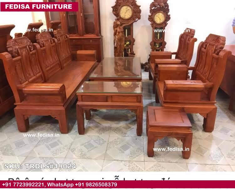 Traditional Teak Wood Sofa Set-1027