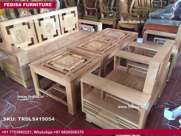 Traditional Teak Wood Sofa Set-1087