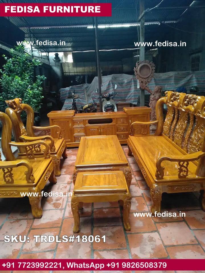 Traditional Teak Wood Sofa Set-1102