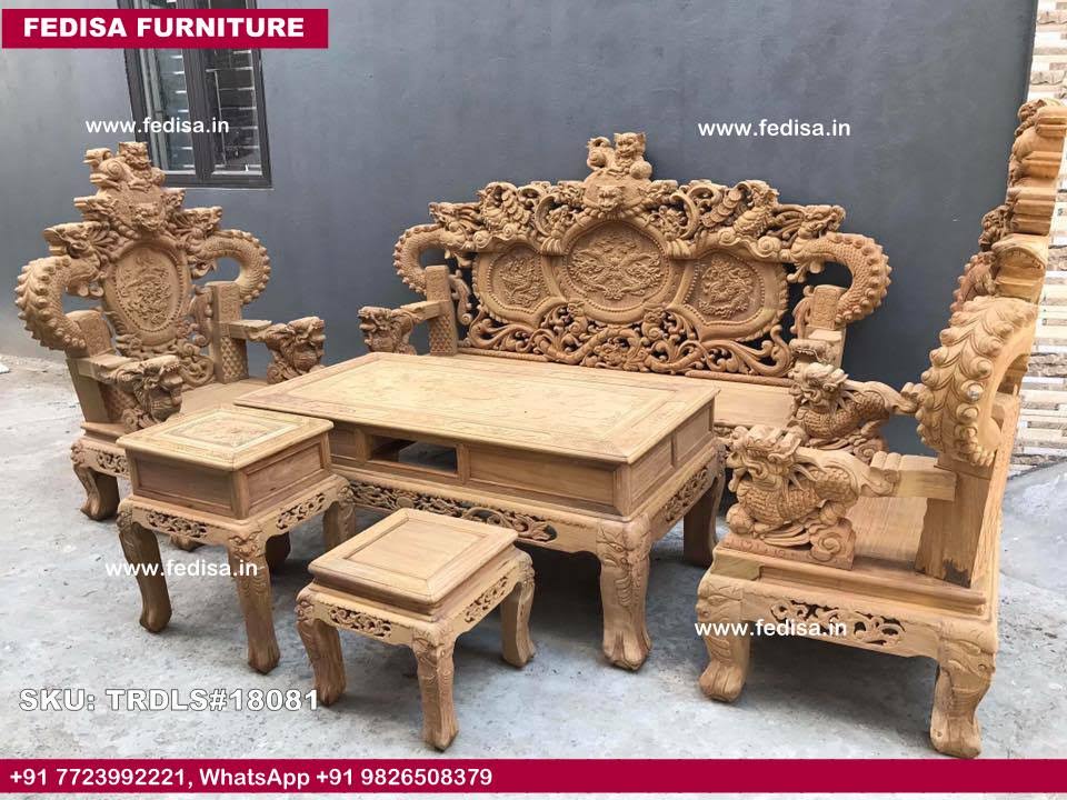 Traditional Teak Wood Sofa Set-1142