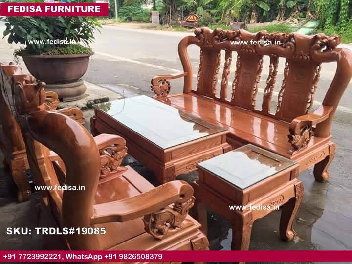 Traditional Teak Wood Sofa Set-1149