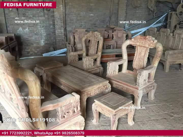 Traditional Teak Wood Sofa Set-1198