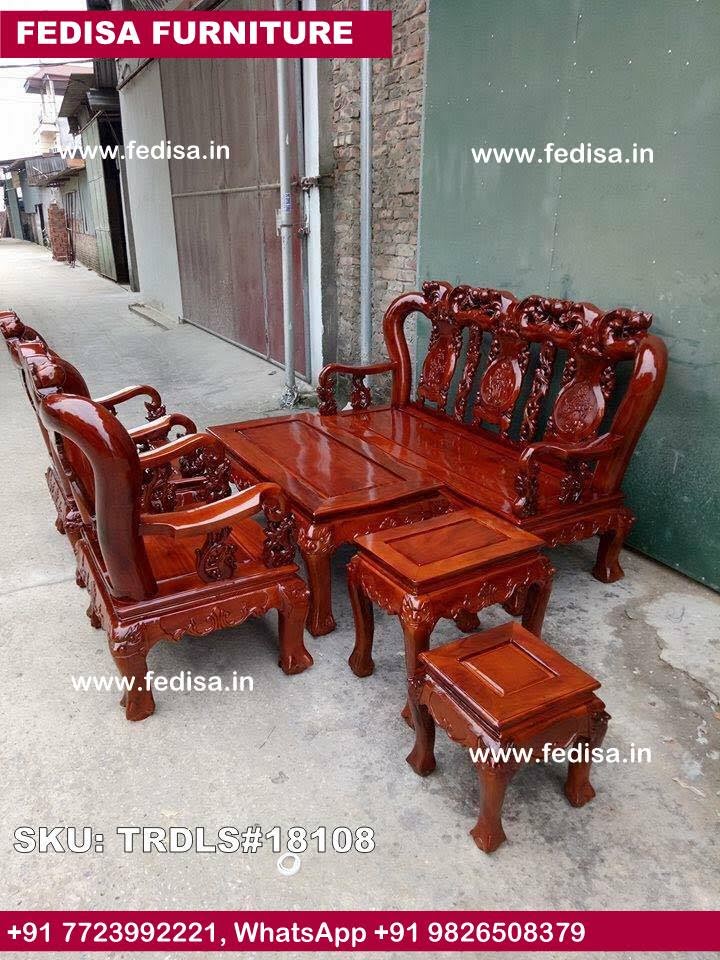 Traditional Teak Wood Sofa Set-1199
