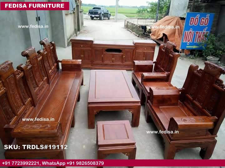 Traditional Teak Wood Sofa Set-1206