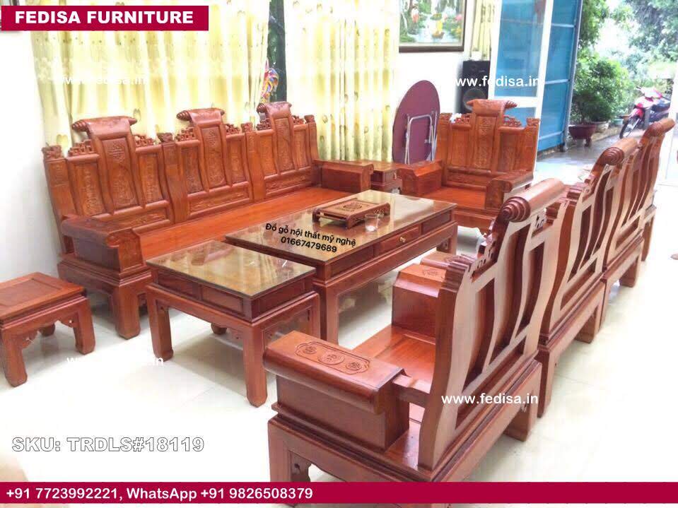 Traditional Teak Wood Sofa Set-1221