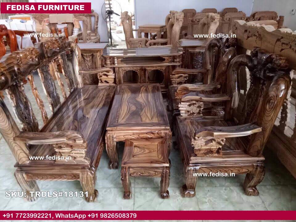 Traditional Teak Wood Sofa Set-1245