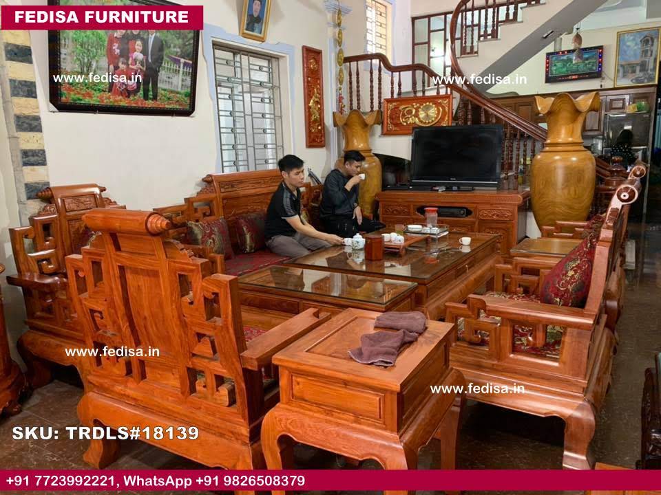 Traditional Teak Wood Sofa Set-1261