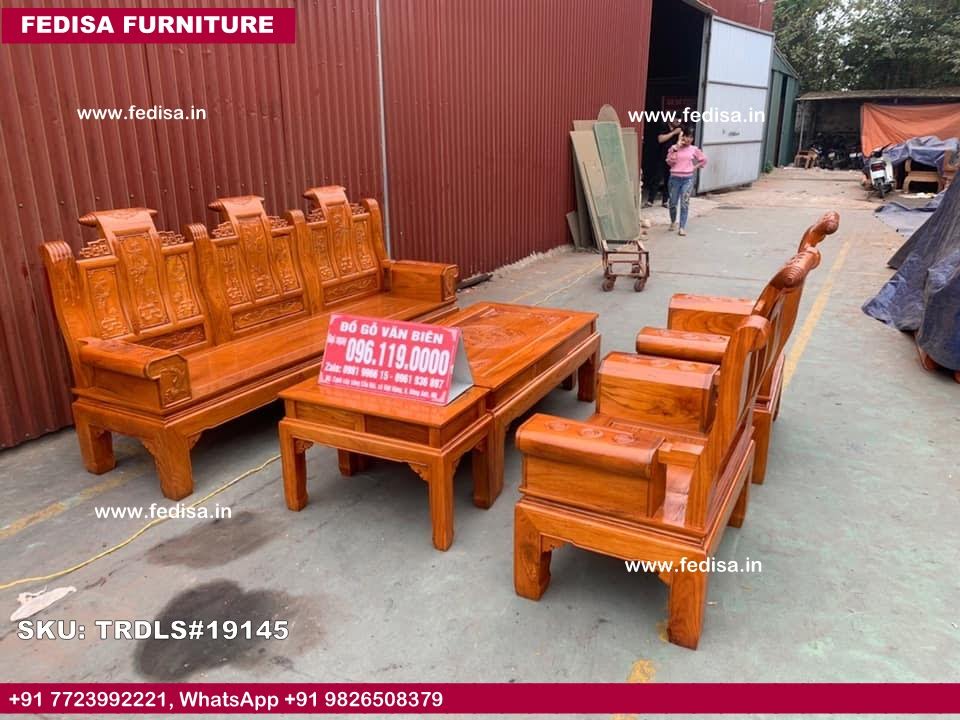 Traditional Teak Wood Sofa Set-1272