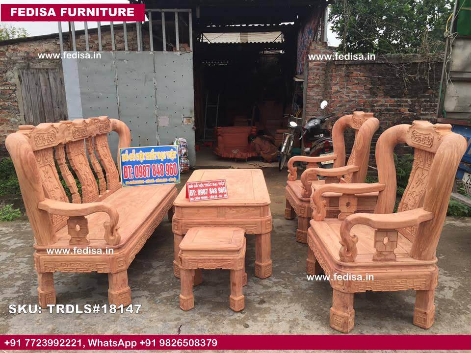 Traditional Teak Wood Sofa Set-1277