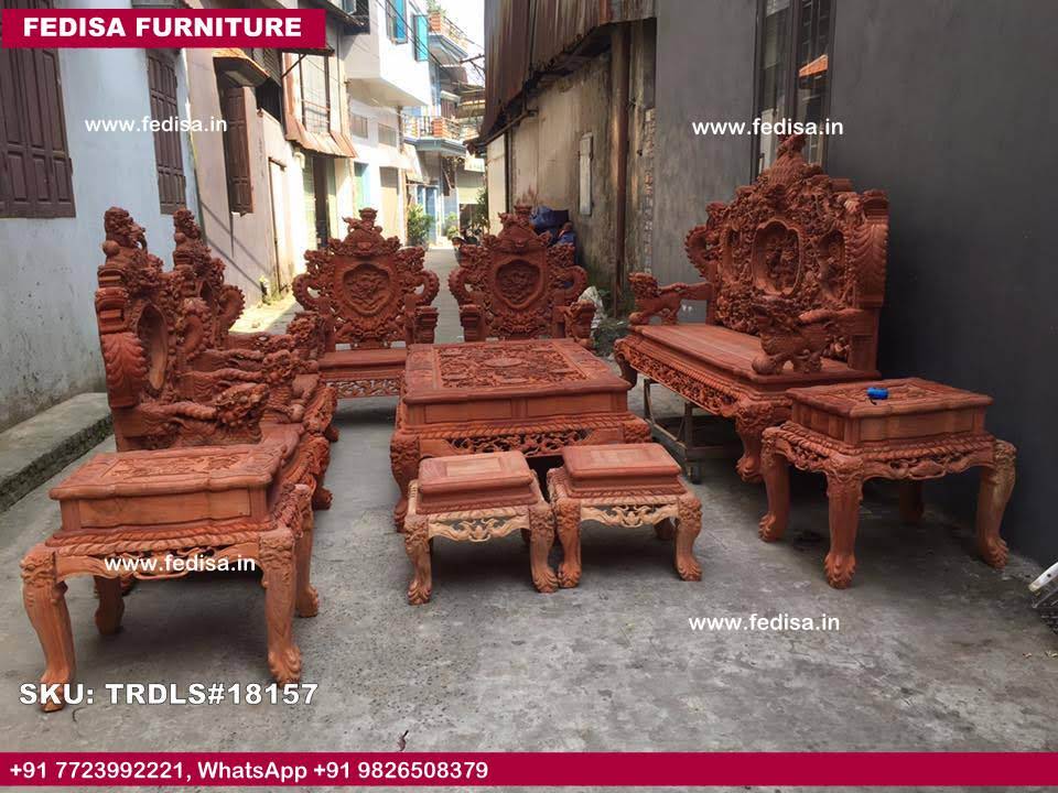 Traditional Teak Wood Sofa Set-1297