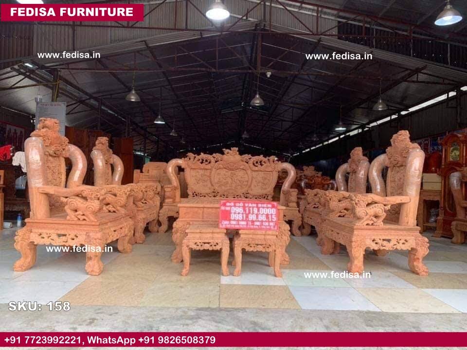 Traditional Teak Wood Sofa Set-1298