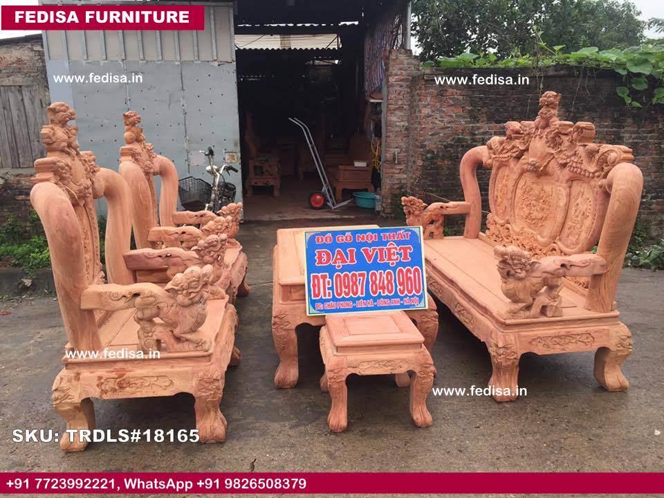 Traditional Teak Wood Sofa Set-1313