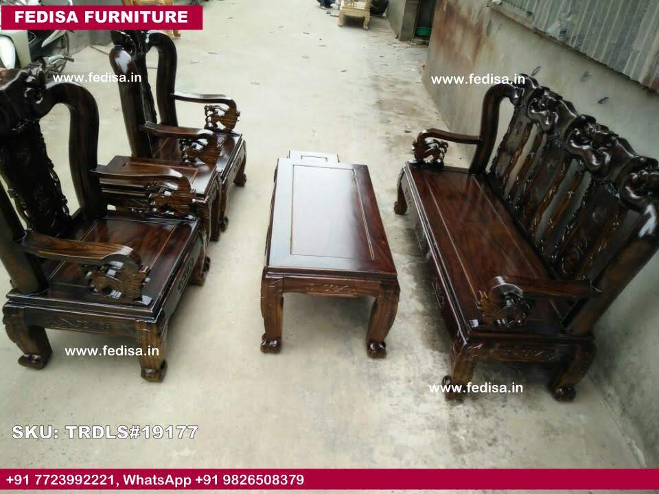 Traditional Teak Wood Sofa Set-1336
