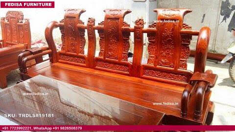 Traditional Teak Wood Sofa Set-1344