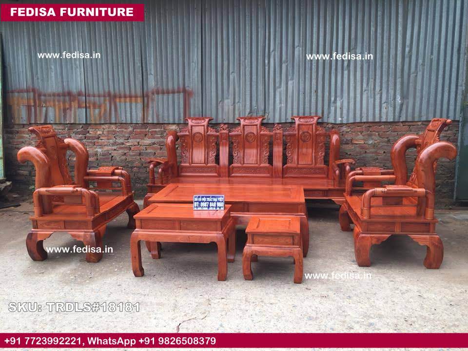 Traditional Teak Wood Sofa Set-1345