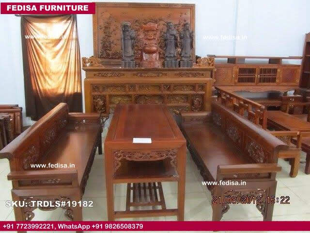 Traditional Teak Wood Sofa Set-1346