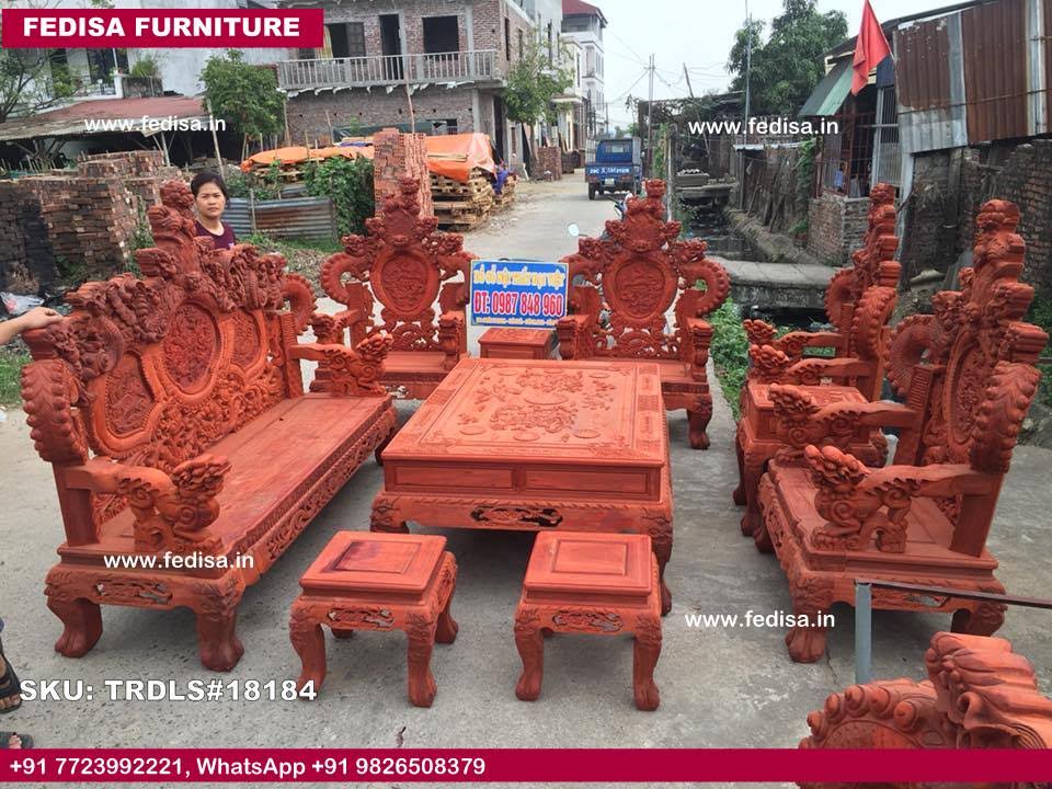 Traditional Teak Wood Sofa Set-1351