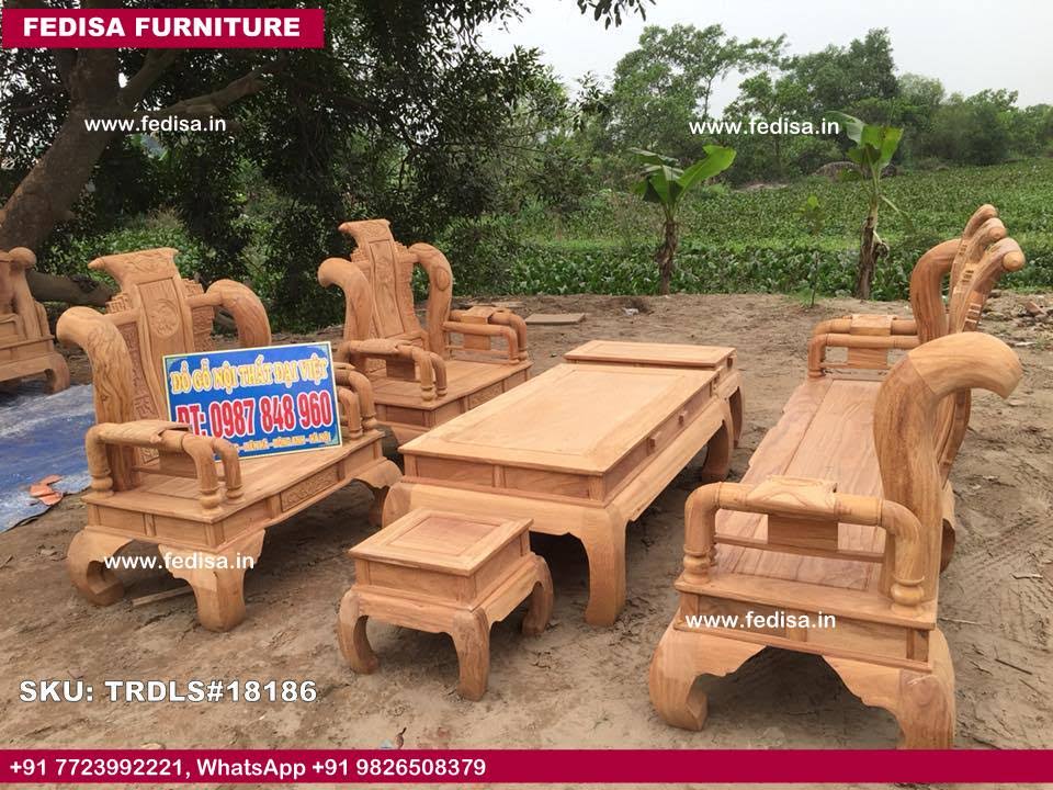 Traditional Teak Wood Sofa Set-1355