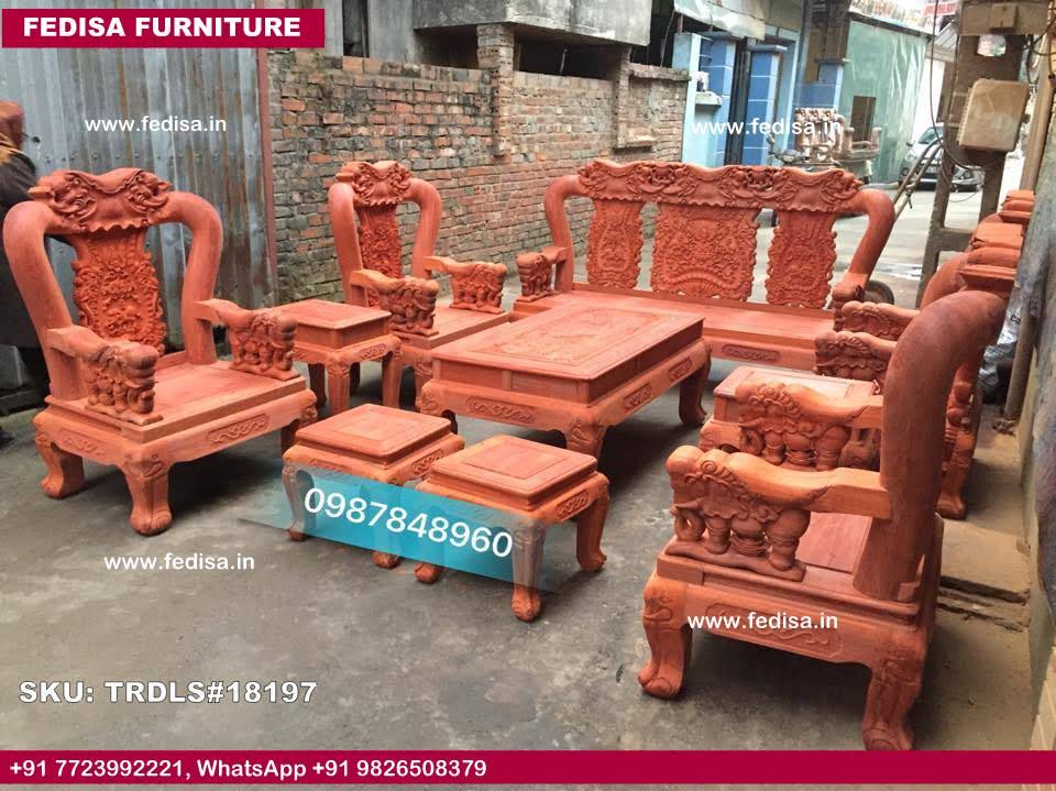Traditional Teak Wood Sofa Set-1377