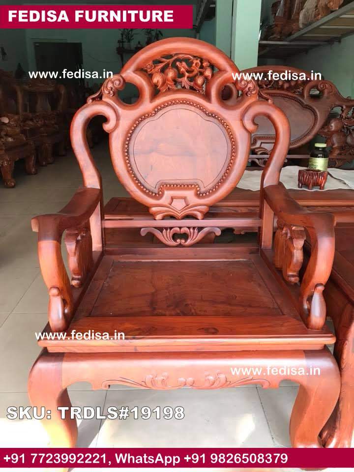 Traditional Teak Wood Sofa Set-1378