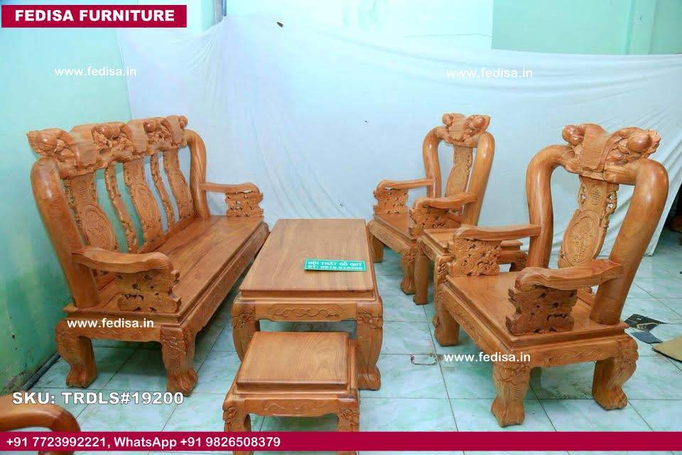 Traditional Teak Wood Sofa Set-1382