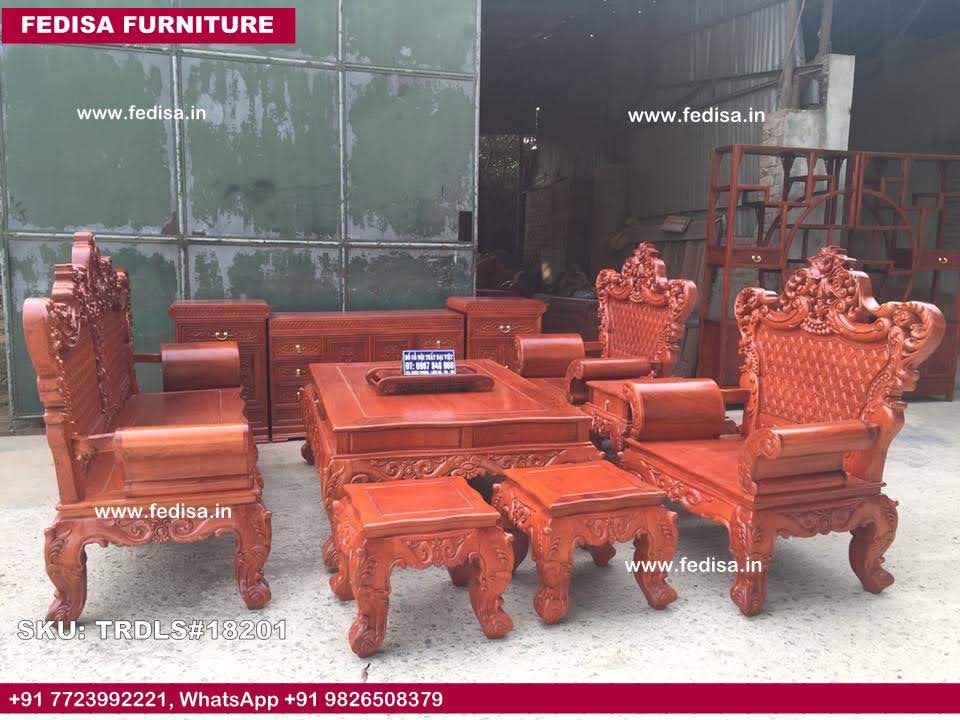 Traditional Teak Wood Sofa Set-1385