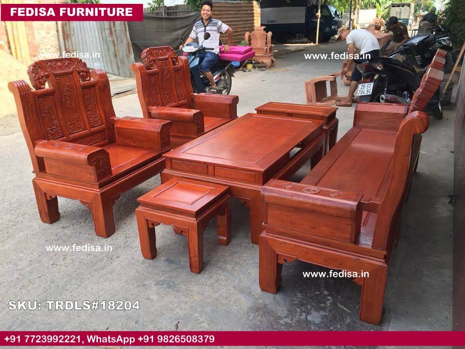 Traditional Teak Wood Sofa Set-1391