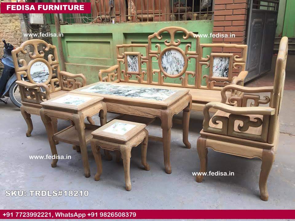 Traditional Teak Wood Sofa Set-1403