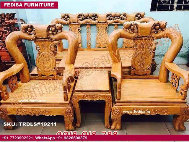 Traditional Teak Wood Sofa Set-1404