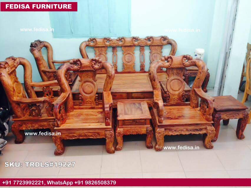 Traditional Teak Wood Sofa Set-1436