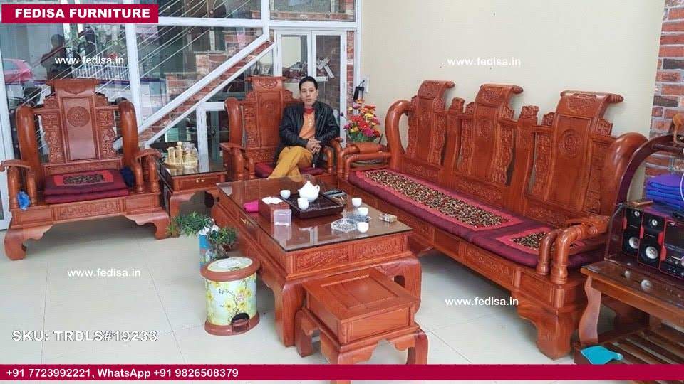 Traditional Teak Wood Sofa Set-1448