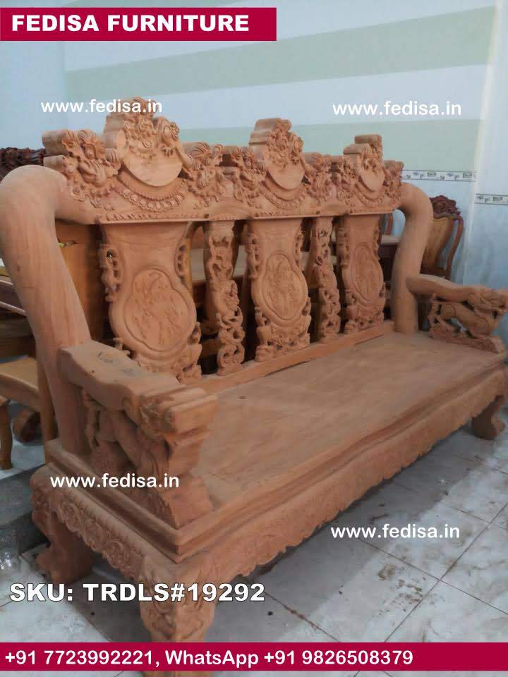 Traditional Teak Wood Sofa Set-1566