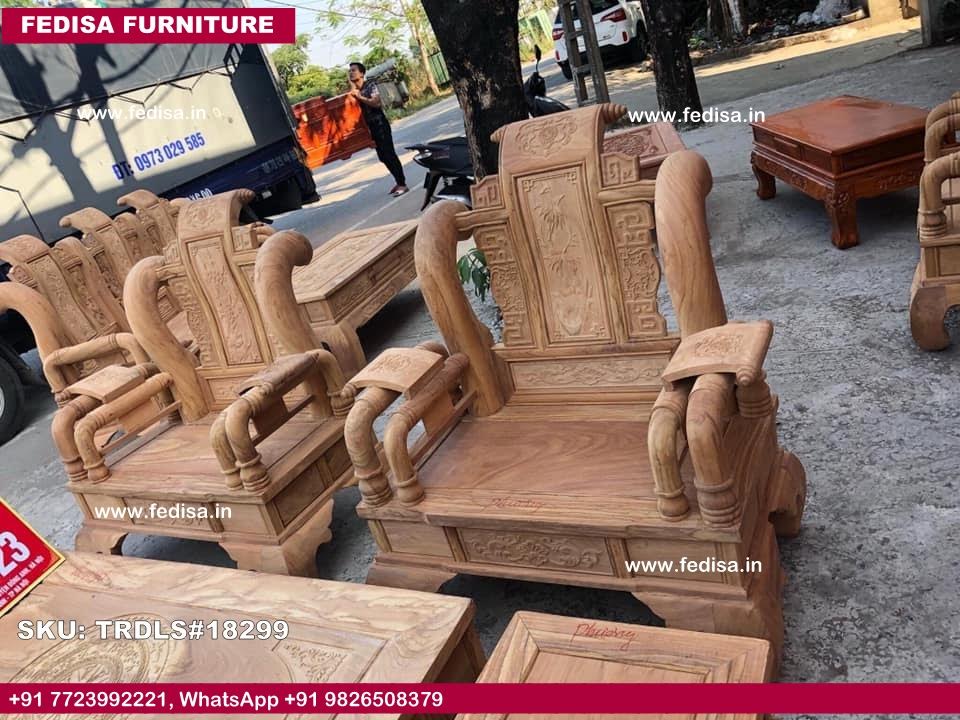 Traditional Teak Wood Sofa Set-1581