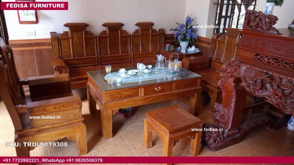 Traditional Teak Wood Sofa Set-1598