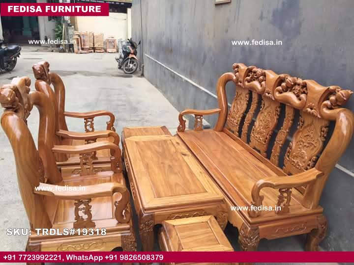 Traditional Teak Wood Sofa Set-1618