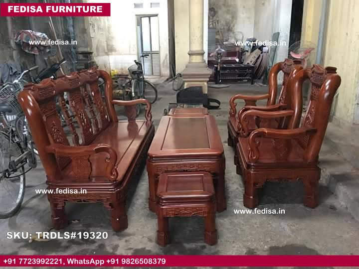 Traditional Teak Wood Sofa Set-1622