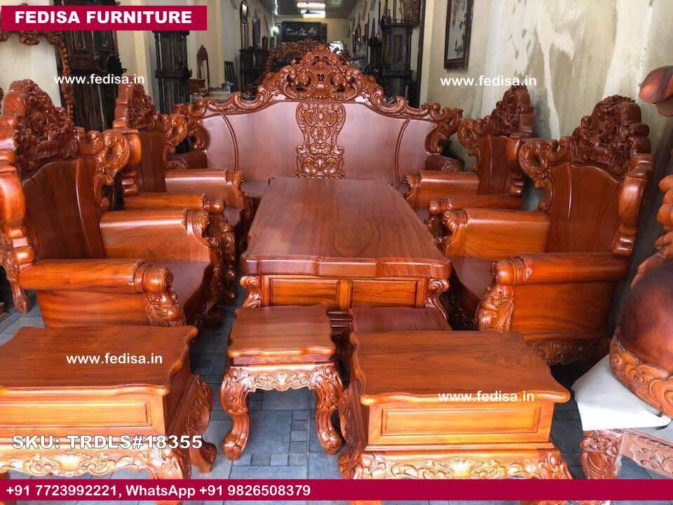 Traditional Teak Wood Sofa Set-1669