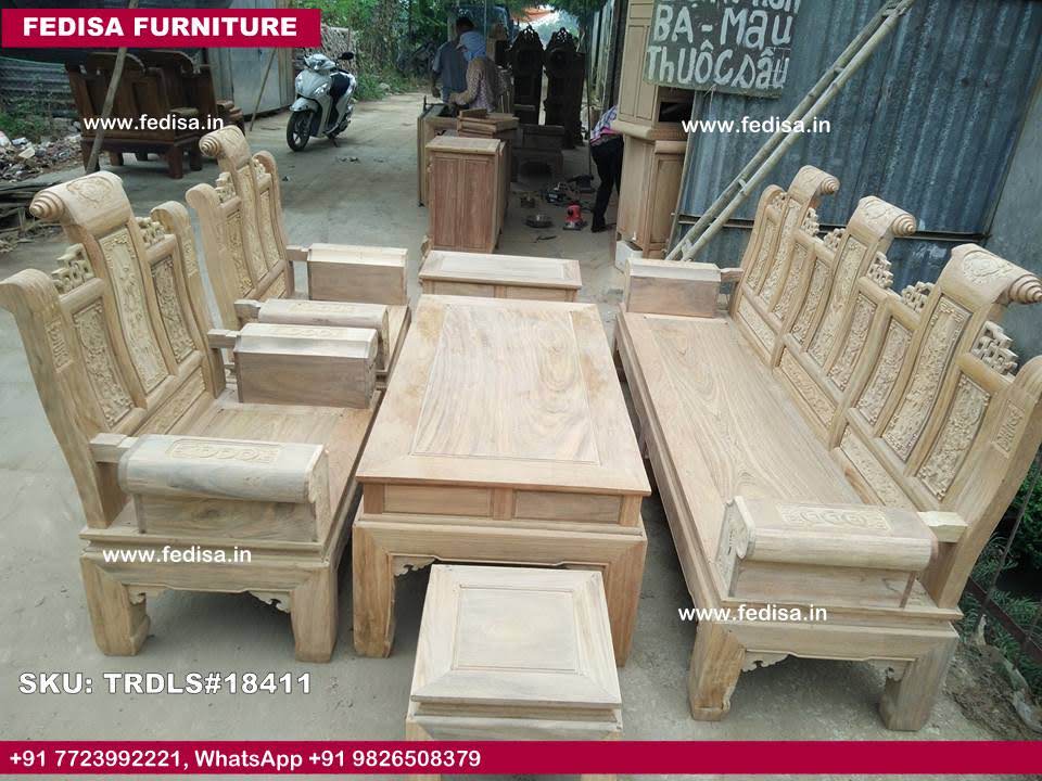 Traditional Teak Wood Sofa Set-1725